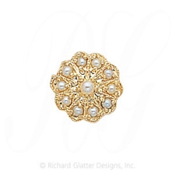 GS037 PL - 14 Karat Gold Pearl Slide 